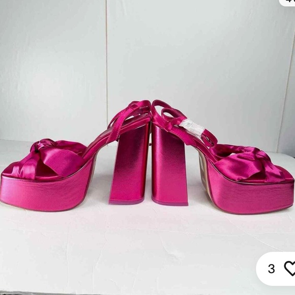 Jeffrey Campbell seventies platform heels in Fuschia Satin never worn - Picture 4 of 4